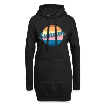 Vintage Coloré Summer Retro Design - Sweat-shirt à capuche long Femme - noir - Devant