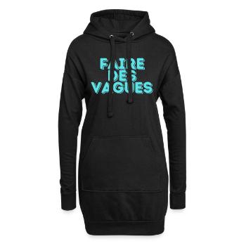 FAIRE DES VAGUES - Sweat-shirt à capuche long Femme - noir - Devant