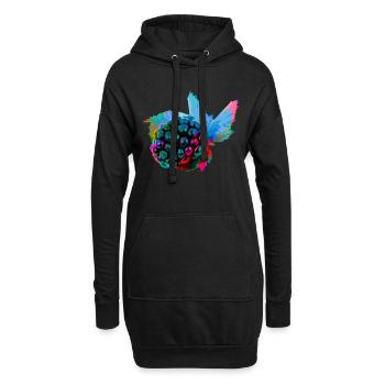 brombeere,blau,pop-art,blau,malerei,pink,graffiti - Hoodie-Kleid - Schwarz - Vorne