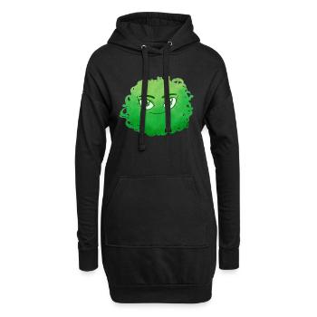 Petit Monstre pelote n°6 – vert - Sweat-shirt à capuche long Femme - noir - Devant