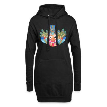 bunte Maske Sri lanka - Hoodie-Kleid - Schwarz - Vorne