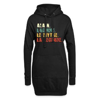 Alain l homme le mythe la légende - Sweat-shirt à capuche long Femme - noir - Devant