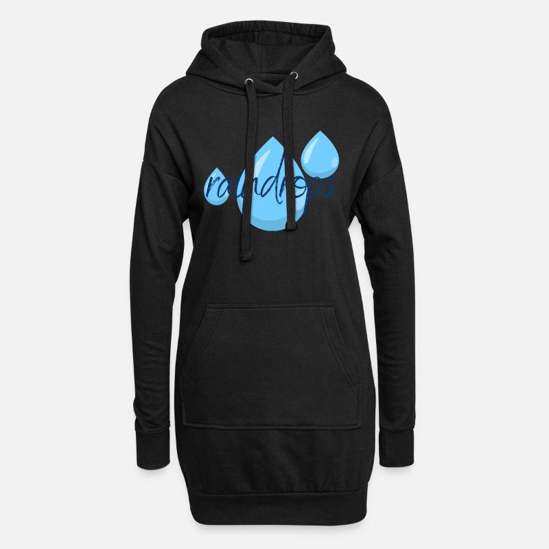 raindrops - Hoodie-Kleid - Schwarz