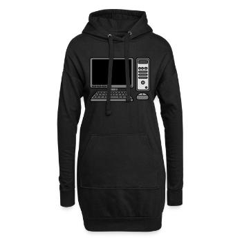Computer Tastatur Maus Bildschirm - Hoodie-Kleid - Schwarz - Vorne
