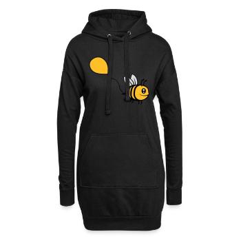 Glückliche Luftballon Biene Comic - Hoodie-Kleid - Schwarz - Vorne