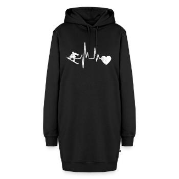 Snowboard disant snowboarders sports d’hiver - Sweat-shirt à capuche long Femme - noir - Devant