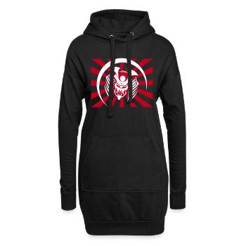 Masque de samouraï Masque de guerrier Masque Oni - Sweat-shirt à capuche long Femme - noir - Devant