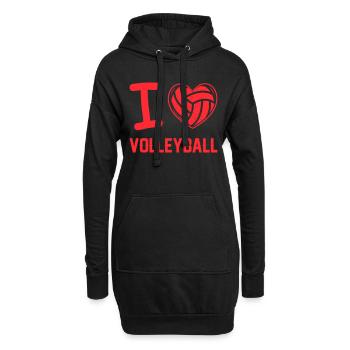 love volleyball - Hoodie-Kleid - Schwarz - Vorne