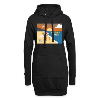 Urlaubsstart 2023 Wasser Sand - Hoodie-Kleid - Schwarz - Vorne