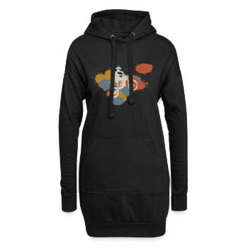 Motocross Retro Moto Splashes of Color - Sweat-shirt à capuche long Femme - noir - Devant