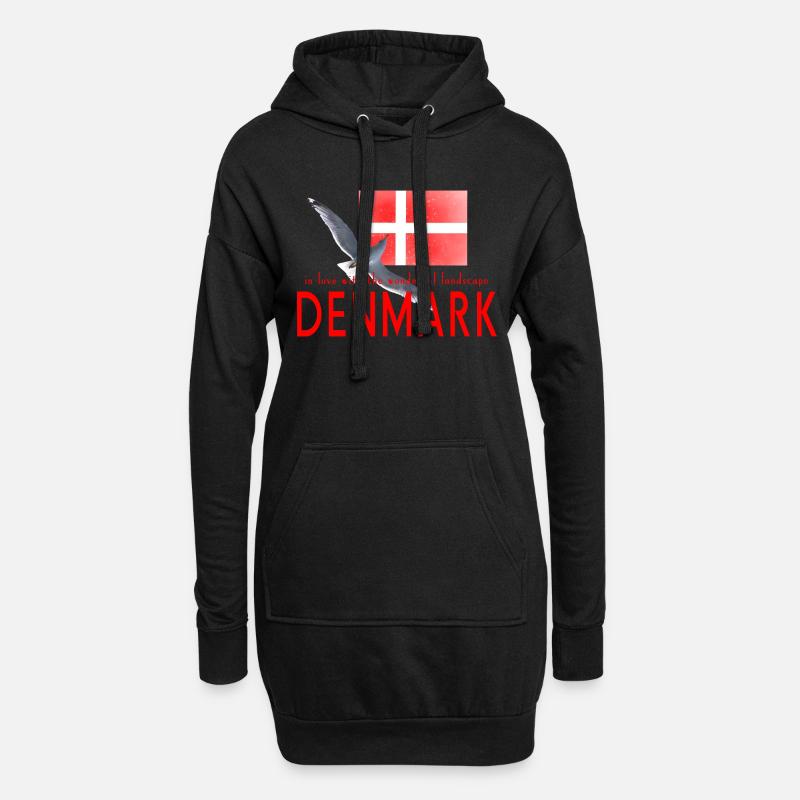 Dänemark Möwe - Hoodie-Kleid - Schwarz