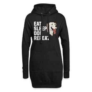 Manger, dormir, chien, répéter : la vie d’un amoureux des chiens - Sweat-shirt à capuche long Femme - noir - Devant