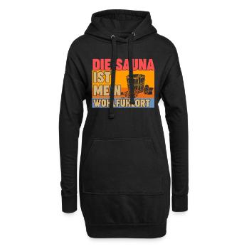 Wellness Saunagänger Saunieren Saunierer Sauna - Hoodie-Kleid - Schwarz - Vorne
