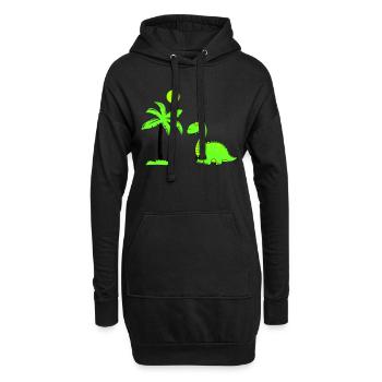 dinosaurier palme 02 - Hoodie-Kleid - Schwarz - Vorne