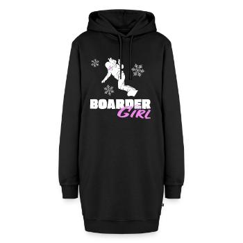 Snowboard Girl Girl Slope Boarder Board Neige - Sweat-shirt à capuche long Femme - noir - Devant