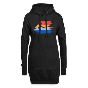 Klettern Retro Vintage Kletterer - Hoodie-Kleid - Schwarz - Vorne