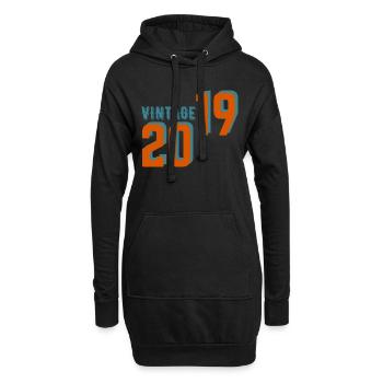 Vintage rétro 2019 - Sweat-shirt à capuche long Femme - noir - Devant