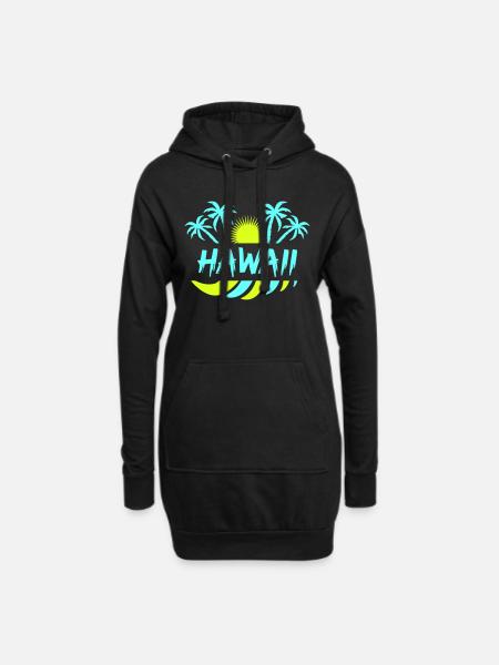 hawaii - Hoodie-Kleid - Schwarz