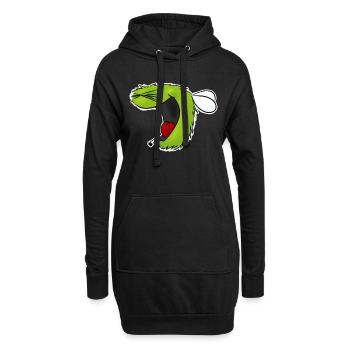 Hahahahaha bourdon - Sweat-shirt à capuche long Femme - noir - Devant