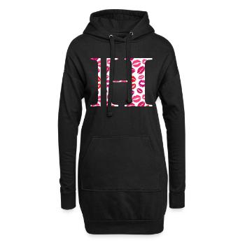 Buchstabe h Küsse - Hoodie-Kleid - Schwarz - Vorne