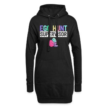 Eiersuche Supervisor Eierjagd Party Mama Papa - Hoodie-Kleid - Schwarz - Vorne
