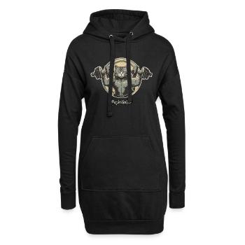 Wortspiel mehrdeutiger deutscher Ausdruck - Muskelkater - Hoodie-Kleid - Schwarz - Vorne
