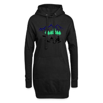 feu de camp en plein air - Sweat-shirt à capuche long Femme - noir - Devant