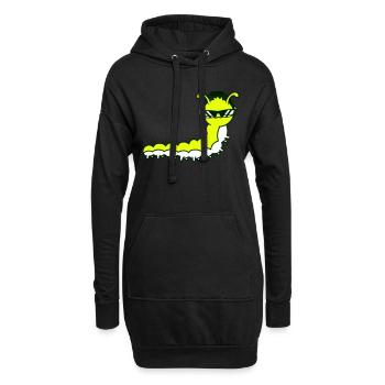 Cool Cute DJ Caterpillar Sunglasses Party Club Music - Hoodie Dress - black - Front