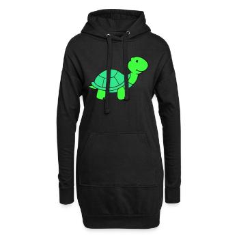 tortue - Sweat-shirt à capuche long Femme - noir - Devant