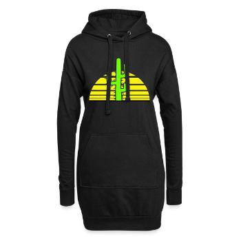 Cactus, Soleil, Épineux, Nuit, Désert, Coucher de soleil - Sweat-shirt à capuche long Femme - noir - Devant