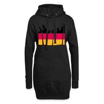 Deutschland Flagge Schwarz Rot Gold Palme Streifen - Hoodie-Kleid - Schwarz - Vorne