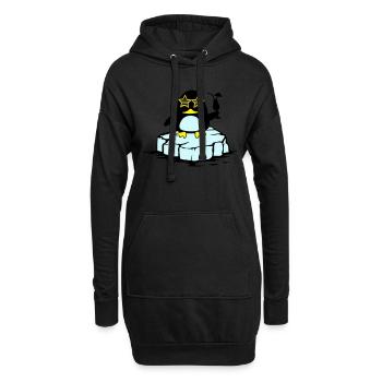 beach pinguin eisscholle - Hoodie-Kleid - Schwarz - Vorne