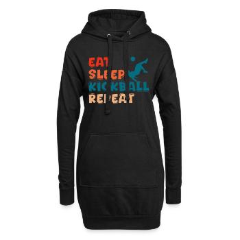 Eat Sleep Kickball Repeat Court Game Kick Ball - Hoodie-Kleid - Schwarz - Vorne