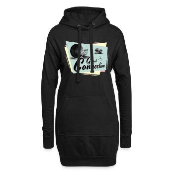 Fifties Great connection Telefon - Hoodie-Kleid - Schwarz - Vorne