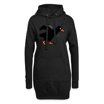 Corbeau oiseau marche corbeau course rapide course drôle - Sweat-shirt à capuche long Femme - noir - Devant