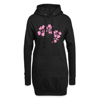 flowers - Sweat-shirt à capuche long Femme - noir - Devant