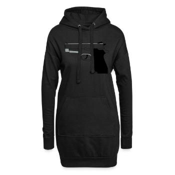 Pistole - Hoodie-Kleid - Schwarz - Vorne