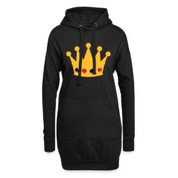 couronne poker crown - Sweat-shirt à capuche long Femme - noir - Devant