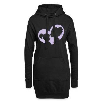 Mère et fille dans un seul cœur. - Sweat-shirt à capuche long Femme - noir - Devant