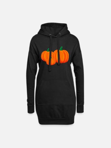 Kürbis Kürbisse Ernte Herbst Halloween Erntedank - Hoodie-Kleid - Schwarz