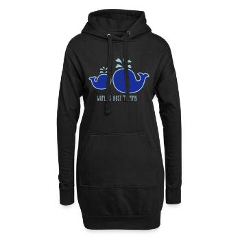 Wal - Mama - Kind - Fisch - worlds best mummy - 2C - Hoodie-Kleid - Schwarz - Vorne