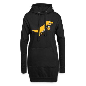 Funny Drunken T-Rex Dino - Sweat-shirt à capuche long Femme - noir - Devant