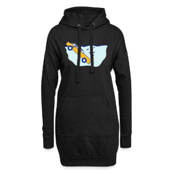 Diving Car - Hoodie-Kleid - Schwarz - Vorne