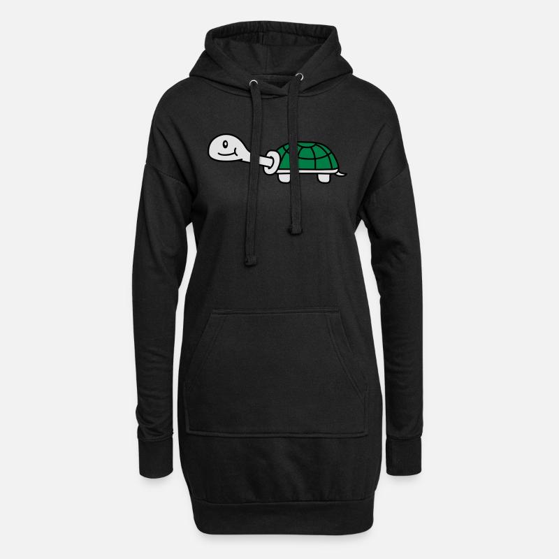 Cute Turtle - Hoodie-Kleid - Schwarz
