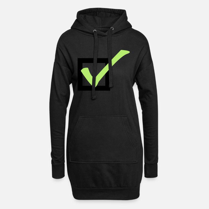 check - Hoodie-Kleid - Schwarz