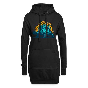 Système de son mobile (aucun texte) - Sweat-shirt à capuche long Femme - noir - Devant