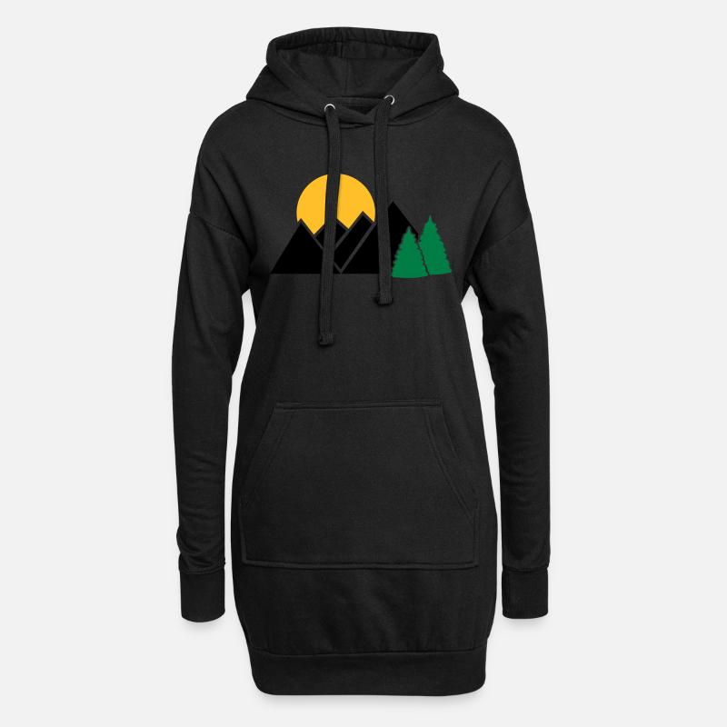 Berg - Hoodie-Kleid - Schwarz