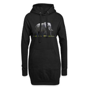 Elephant - Sweat-shirt à capuche long Femme - noir - Devant