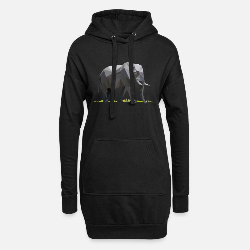 elefant_06201401 - Hoodie-Kleid - Schwarz