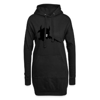 Schwertfisch - Hoodie-Kleid - Schwarz - Vorne